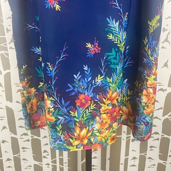 Chenault Smocked Mock Neck Floral Print Sleeveless Blouse 2X - Picture 3 of 8